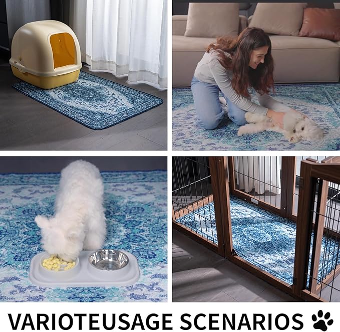 Dog Pee Pads Training Pads Upgrade Triple Thickness All-Purpose Super Absorbent & Leak-Proof, Quick Dry and Leak-Proof and Odor Control (Blue/Multi, 36" x72"x2PCS)