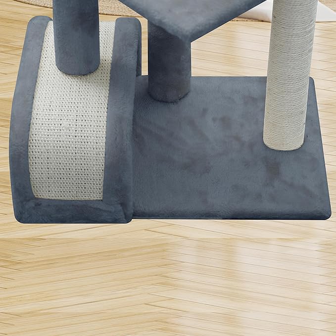 Roypet 32" Cat Tree with Scratching Pad and Perch, Grey