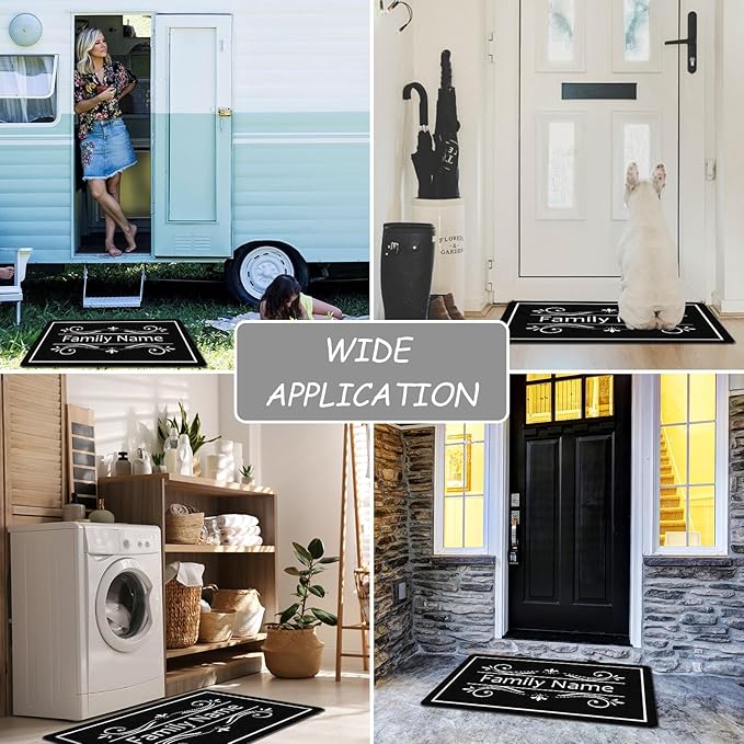 Custom Doormat with Family Name - Personalized Entryway Door Mat Front Door Mat for Outdoor Decor Entrance Mat Housewarming Gift with Anti-Slip Backing