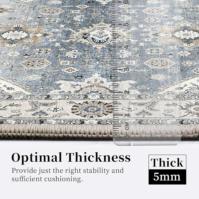 HY HAO YUN LAI Non Slip Runners for Hallways,Washable Hallway Runner Rug,Long Ultra Soft Kitchen Runner Rug,Non Shedding Accent Farmhouse Runner Rugs (Grey, 2 X 3)