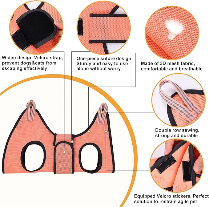 Dog Grooming Hammock,XXS Pet Grooming Harness for Extra Small Dogs,Hanging Harness for Nail Trimming,Dog Nail Hammock,Grooming Sling Holder with Wide Strap on Pet Restraint Bag