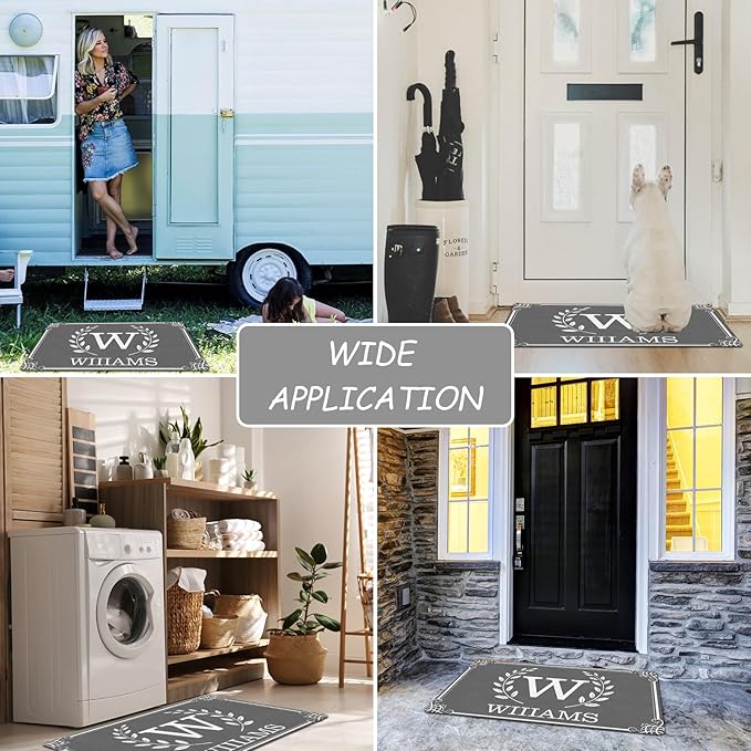 Custom Doormat with Family Name - Personalized Entryway Door Mat Front Door Mat for Outdoor Decor Entrance Mat Housewarming Gift with Anti-Slip Backing