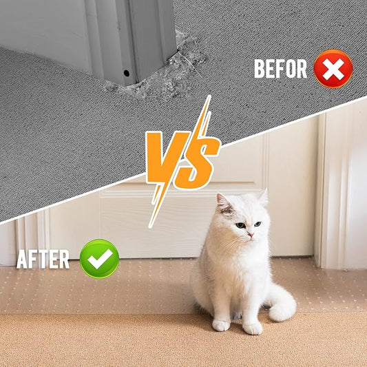 Uross Carpet Protector for Pets - Cat Carpet Protector for Doorway, Anti Scratch Under Door Cat Scratch Protector Mat, Easy to Cut Plastic Scratch Stopper Guard Carpet 3.6FT*2PCS