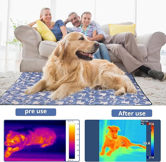 Dog Cooling Mat, Washable Dogs Cats Pet Non-Toxic Cooling Pads Summer Sleeping Kennel Mats,Pet Self Cool Ice Blanket for Indoor & Outdoor Dog Beach Essentials Small