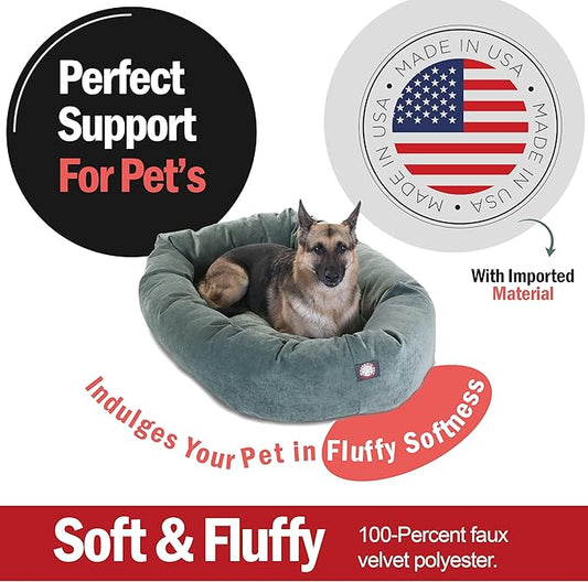 Majestic Pet Villa 52 Inch Shredded Memory Foam Dog Bed for X-Large Sized Dog 52x35x11 Inch–Orthopedic Pet Bed with Removable Washable Cover-Washable X-Large Puppy Mat with Head Support-Azure
