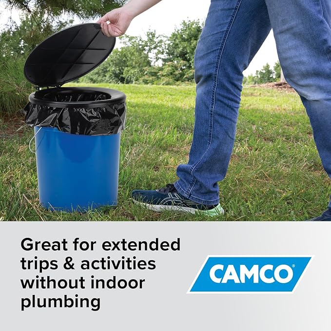 Camco Toilet Waste Bags - Features a Biodegradable Powder & Leak Proof Double Bag Design - Great for Camping,RVing,Hiking,or Boating (41548),(Pack of 60)