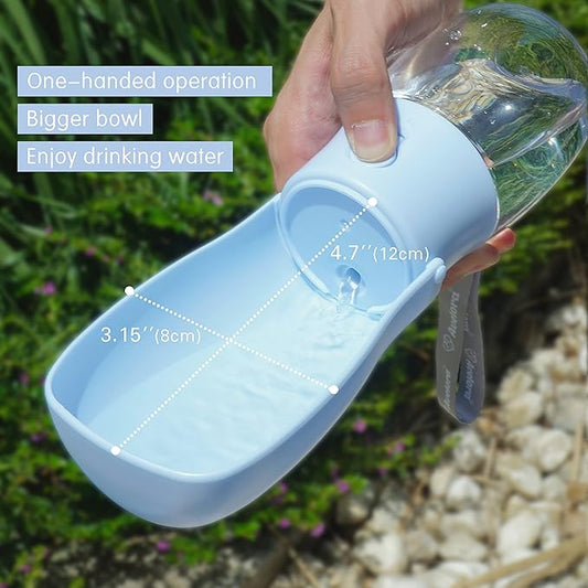 Foldable Dog Water Bottle, Portable Water Dispenser for Dog, Cat, Rabbit, Puppy and Small Animals, Dishwasher Safe Pet Accessories for Walking, Hiking, Travel