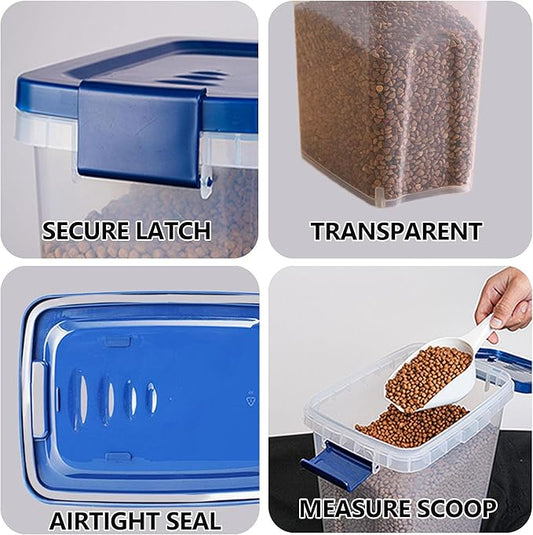 EIwichen Dog and Cat Food Storage Container with Scoop - 5-10 Lbs Pet Food Container with Airtight Lid, Dry Food Bin BPA Free, Kibble Container, for Pet, Cat, Dog, Bird Seed, e
