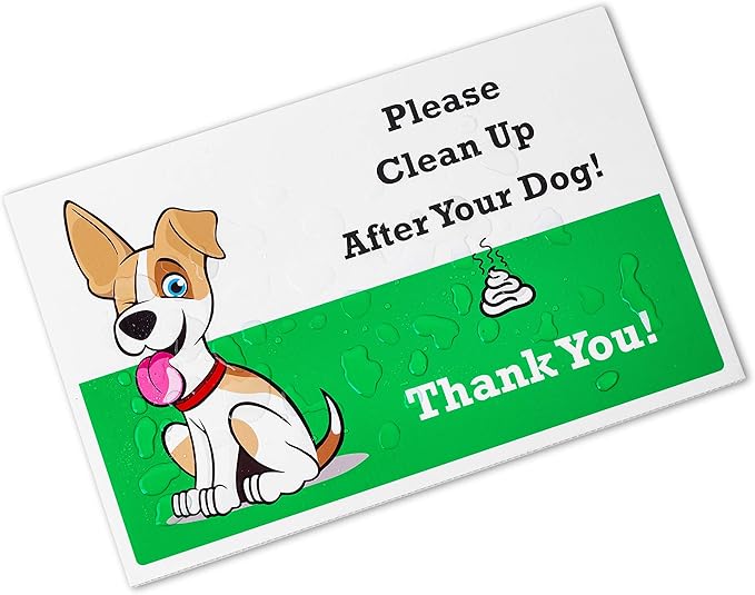 Mr. Pen- No Pooping Dog Signs for Yard, Clean Up After Your Dog Signs with H-Stake Stand, Waterproof