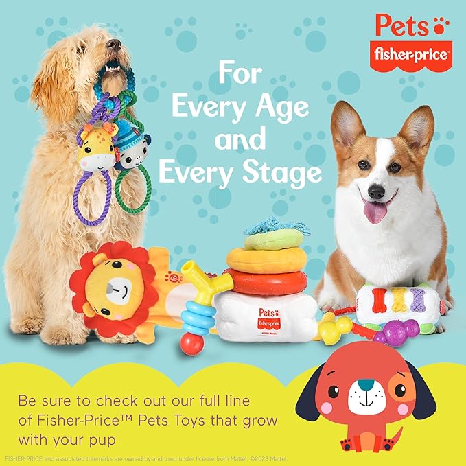 Fisher-Price for Pets 'Tugs With Friends' Interactive Toy for Dogs | Fetch, Tug, Enrichment, and Puppy Teething | Multifunctional