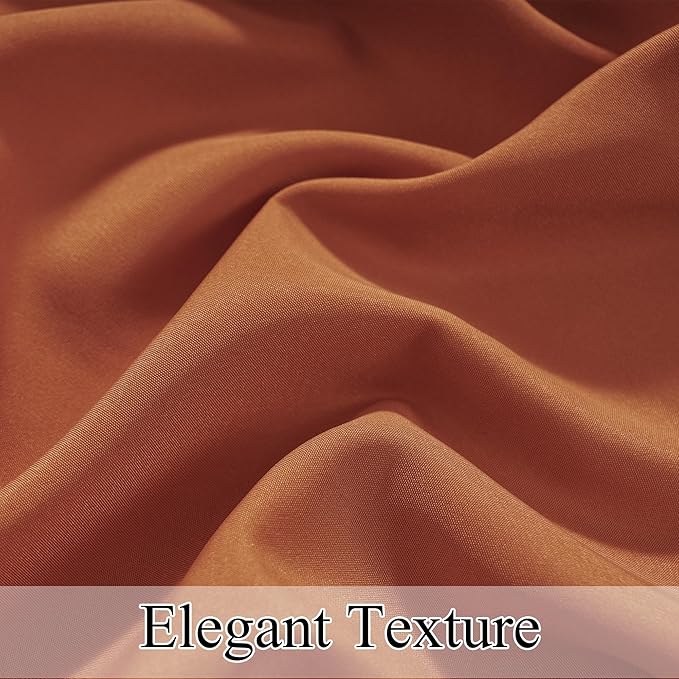 NICETOWN Burnt Orange Sheer Curtains 84 inches Long 2 Panels for Living Room, 52" Wide Grommet Window Drapes for Nursery- Home Decoration Light Filtering Elegant Window Treatment