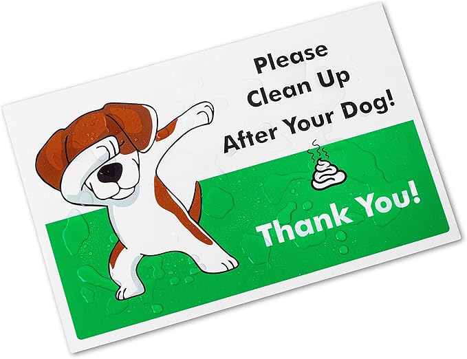 Mr. Pen- No Pooping Dog Signs for Yard, Clean Up After Your Dog Signs with H-Stake Stand, Waterproof