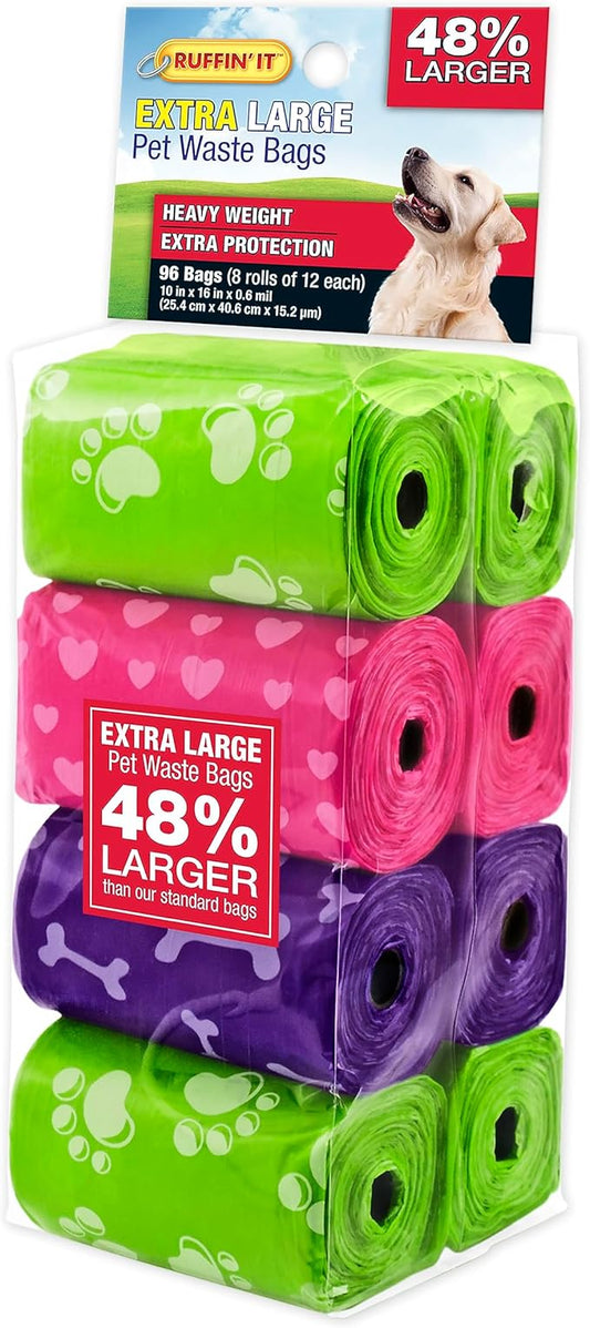 Ruffin' It Extra Large Pet Waste Bags 8 Rolls