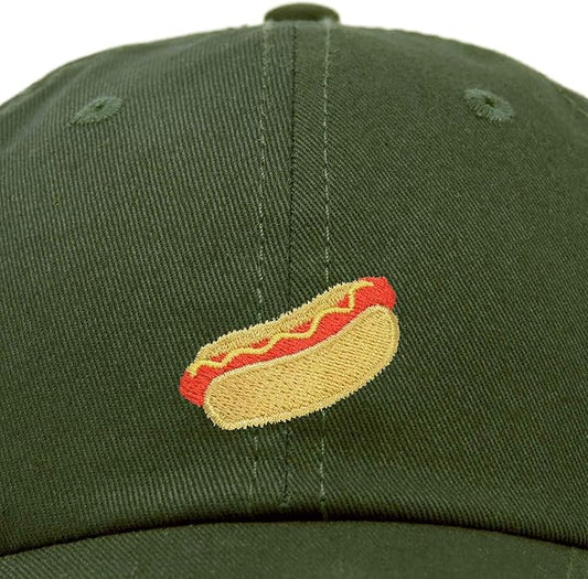 DALIX Hot Dog Hat Embroidered Mens Womens Baseball Cap