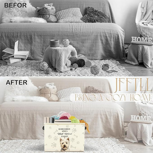 Funny West Highland Terrier Dog Toy Basket, Dog Home Decor, Westie Gifts for Women Men Collapsible Pet Dogs Toy Storage Bin Box Basket Organizer, Pet Supplies for Dogs