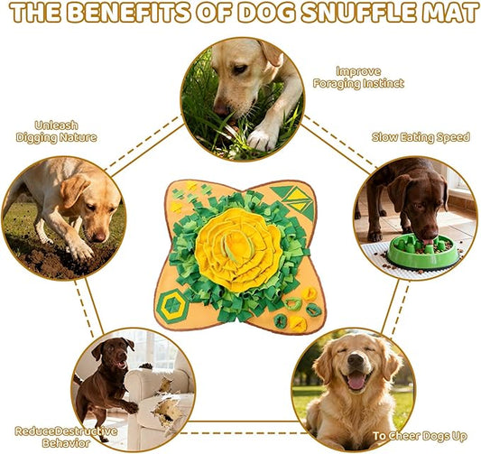 Snuffle Mat for Dogs Large Breed - Interactive Dog Toys for Boredom - Sniff mat - Mental Stimulation - Enrichment Toys- Slow Feed- Washable & Foldable (C)