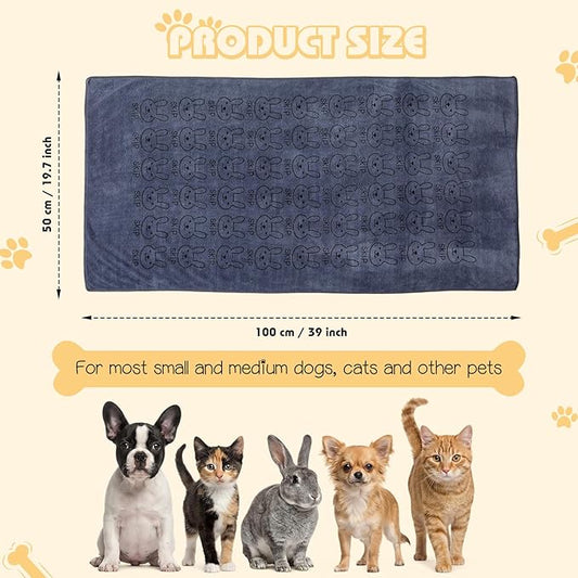 Irenare 12 Pcs Dog Towels Microfiber Pack Bulk, 20 x 40 inch Quick Drying Absorbent Pet Puppy Towels for Drying Small Puppy Dog Cat Pet Kitten Grooming Bathing Shower Travel Supplies(Gray)