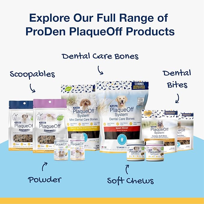ProDen PlaqueOff Powder for Pets - Cat & Dog Breath Freshener - Plaque & Tartar Remover for Pet Oral Care - 60g (Pack of 2)