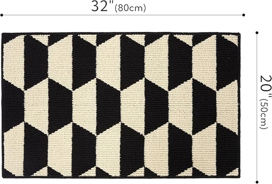 GRANNY SAYS Kitchen Mats for Floor, Kitchen Rugs Non Slip Washable, Runner Rugs for Kitchen Floor, 32" x 20", Stain Resistant Comfort Standing Mat Made of 100% Polypropylene, Black