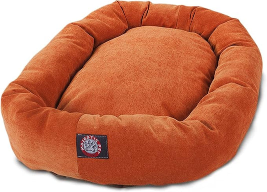 Majestic Pet Villa 52 Inch Shredded Memory Foam Dog Bed for X-Large Sized Dog 52x35x11 Inch–Orthopedic Pet Bed with Removable Washable Cover-Washable X-Large Puppy Mat with Head Support-Orange