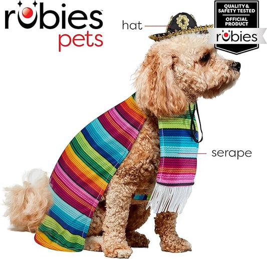 Rubies Serape and Hat Pet Costume Pet Costume for Dogs or Cats, Large