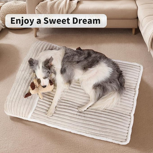 KHONSU PET Dog Bed with Pillow 4in Orthopedic Pad for Large Dogs up to 110 lbs Waterproof Removable Cover Machine Washable for XXL Dogs