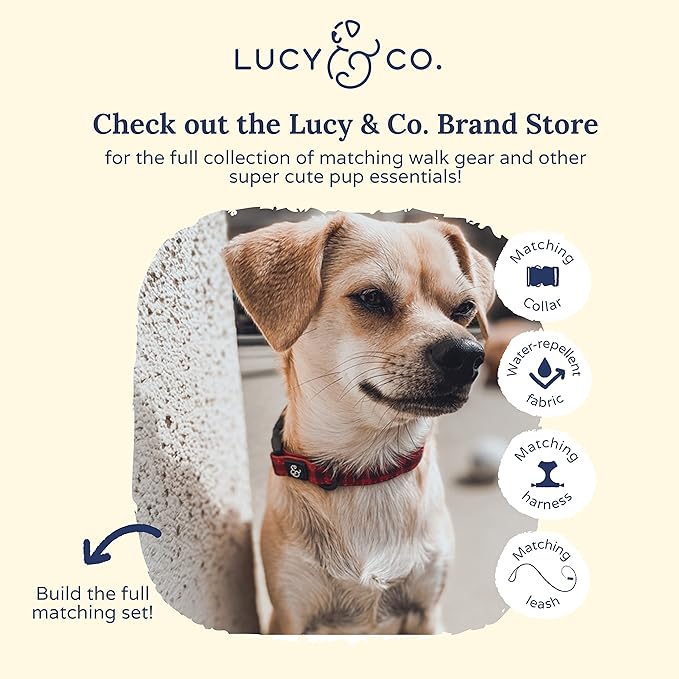 Lucy & Co. Holly Jolly Dog Poop Bag Holder - Cute Designer Pet Waste Bag Dispenser, One Size, Red Buffalo Plaid