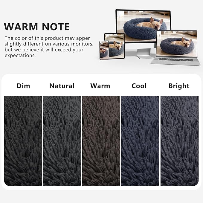 MIXJOY Orthopedic Dog Bed Comfortable Donut Cuddler Round Pet Beds Ultra Soft Washable Dog and Cat Cushion Bed (20''/23''/30'') (30'', Grey-Blue)