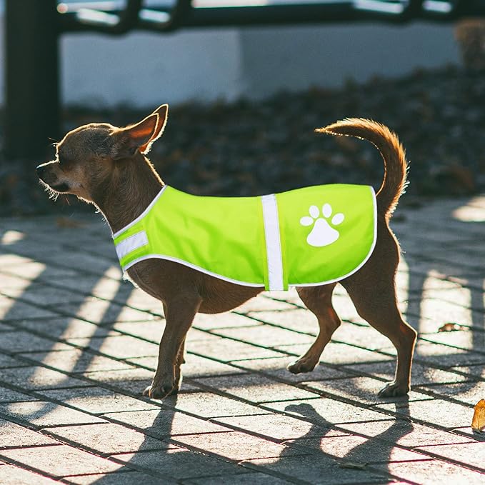 Geyoga 2 Pieces Dog Reflective Vest Adjustable Dog Safety Service Vest Pet High Visibility Apparel Pet Jacket Clothes Safeguard for Hunting Outdoor Walking Night(M,Blaze Orange, Fluorescent Yellow)