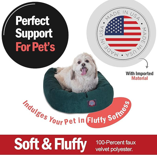 Majestic Pet Villa 24 Inch Shredded Memory Foam Dog Bed for Small Sized Dog 24x19x7 Inch–Orthopedic Pet Bed - Washable Small Puppy Mat with Head Support-Marine