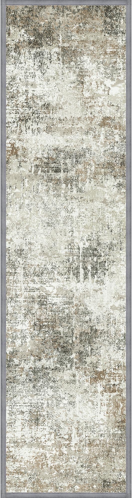 Carpet Stair Treads Non Slip 15PCS, 8" X 30" Edging Stair Runner for Wooden Steps Indoor, Resistant Stair Rugs with Reusable TPE Adhesive Backing, Residue Mat for Elders, Pets, Ashstone/Grey