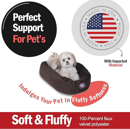Majestic Pet Villa 24 Inch Shredded Memory Foam Dog Bed for Small Sized Dog 24x19x7 Inch–Orthopedic Pet Bed - Washable Small Puppy Mat with Head Support-Storm