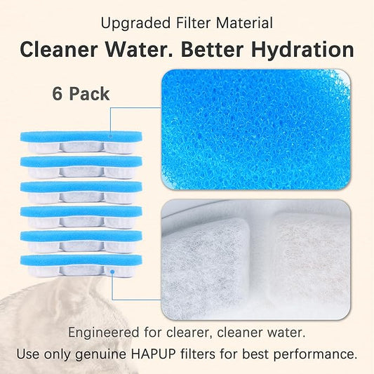 Cat Water Fountain Filter Replacement Upgrade Cat Fountain Filter Arc-Shaped Safe Washable Animal Water Fountain Filters with 4 Filtration System for HAPUP Dog Kitty Spout Cat Fountain