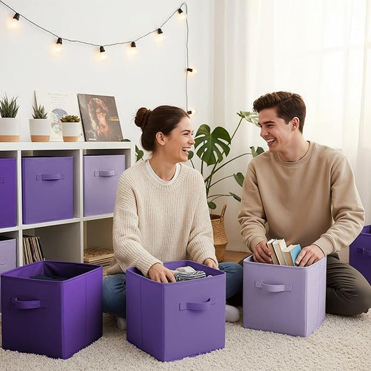 GRANNY SAYS Cube Storage Bins, 11 Inch Cube Storage Organizer, Fabric Storage Bins, Storage Cubes for Shelves, Closet, Purple Gradient, 8-Pack