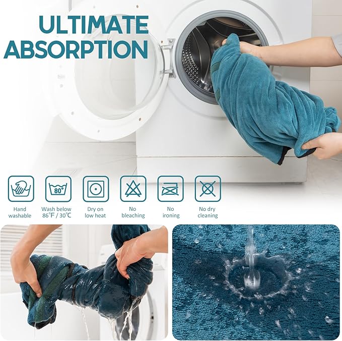Avont Dog Bathrobe - Super Absorbent Pet Drying Towel Bath Robes After Bath Shower Swim Wet Walk for Puppies -Blue(XL)