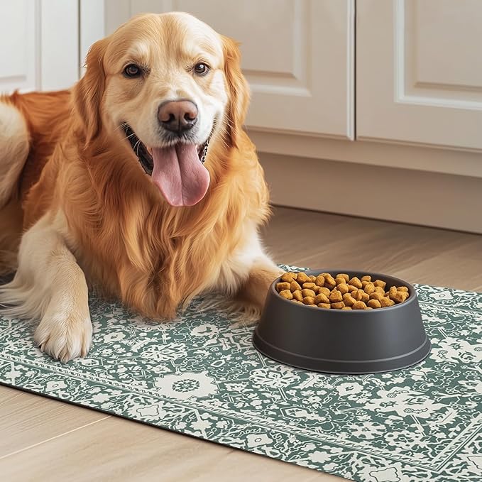Dog Food Mat for Floors Waterproof Pet Placemat Cat Feeding Bowls Mats for Food and Water, Eco-Friendly Dog Accessories Diatomite Pets Supplies 16" X 24"