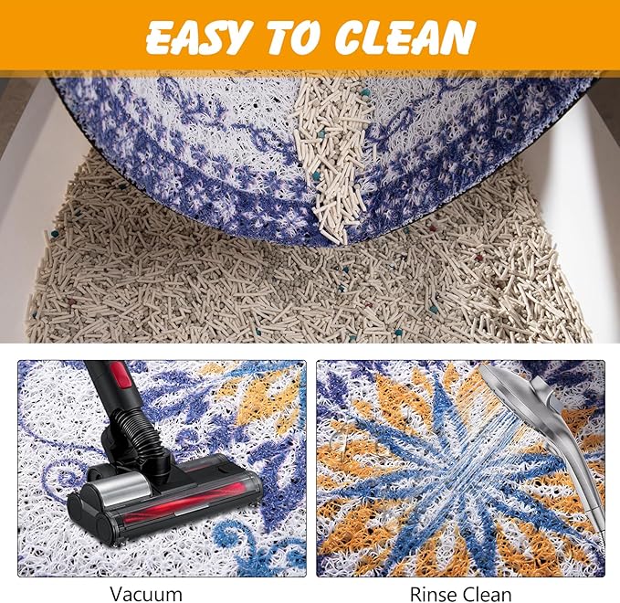Cat Litter Mat, 20x15 in Litters Box Mat Waterproof Non-Slip Easy to Clean Washable Trapping Mat for Kitty