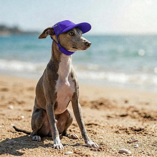 Tuff Pupper Dog Baseball Cap | UV Protection Dog Sun Hat | Breathable Lightweight Design | Secure Adjustable Chin Strap | Quick-Dry Fabric | Reinforced Brim | Small Medium Large Dogs (Purple, XS)