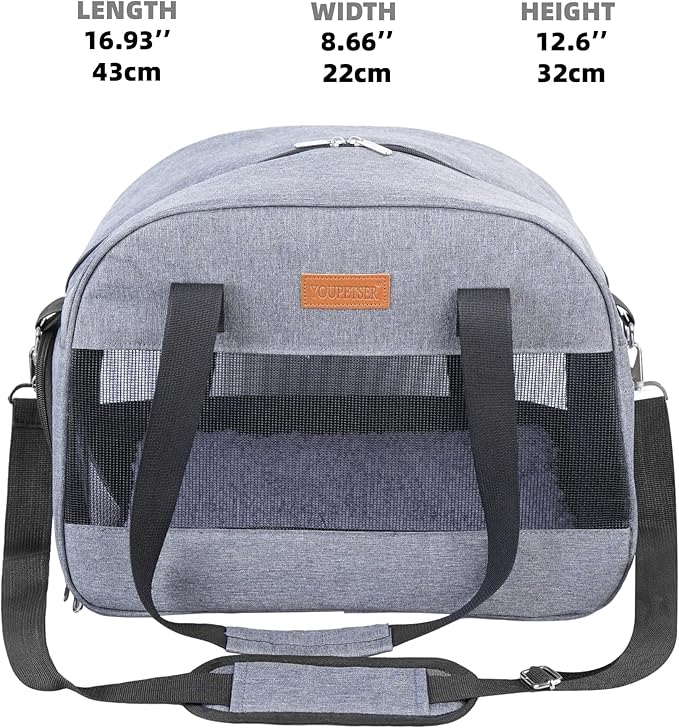 Cat Carrier for Small Cats Dogs, Soft-Sided Pet Carrier for Cats Puppies Small Pets, Lightweight Comfortable Travel Cat Dog Carrier (Black)