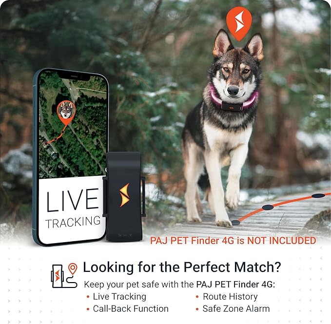 PAJ GPS – PAJ Light – Glowing LED Collar for Dogs – Cut-to-Fit (20–70 cm) – 100% Waterproof – 7 Color Modes – Night Safety & Visibility