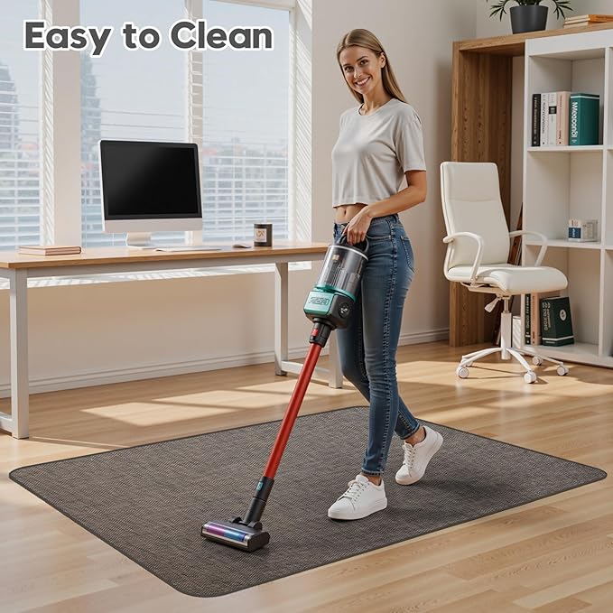 Sycoodeal Office Chair Mat for Hardwood & Tile Floor,Computer Gaming Chair Mat for Rolling Chairs Non-Curve, Anti-Slip, Heavy Duty Floor Protector for Home Office,Dark Coffee (36" x 48")