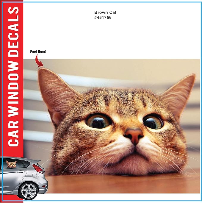 LEMONSODA Cat Car Window Decals Funny 3D Weatherproof Decals (Bengal Cat)