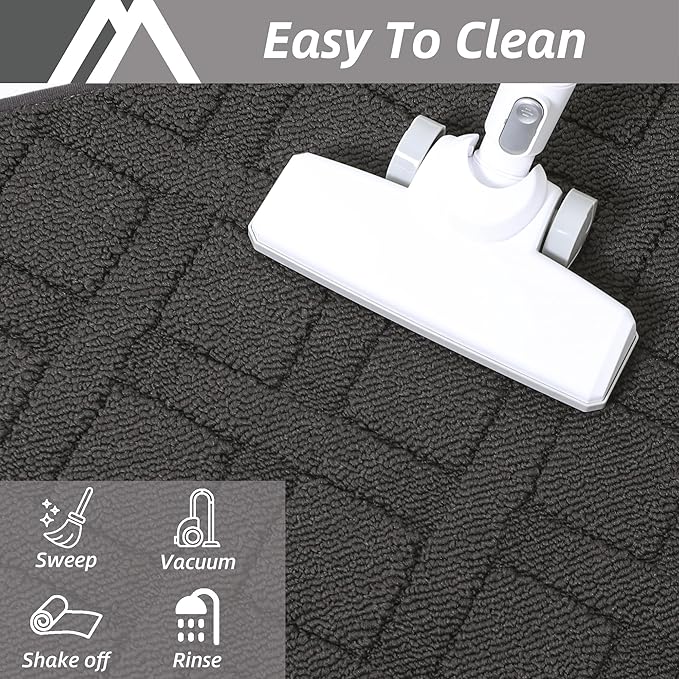 COSY HOMEER Door Mat Indoor Entrance, Non-Slip Absorbent Doormat for Front Door, Low-Profile Entryway Mat for Dirty Paws, Washable Dirt Trapper Mats (24"x36", Dark Grey)