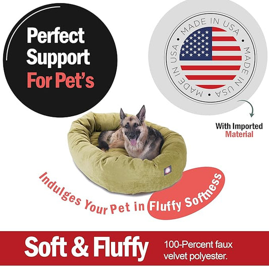 Majestic Pet Villa 52 Inch Shredded Memory Foam Dog Bed for X-Large Sized Dog 52x35x11 Inch–Orthopedic Pet Bed with Removable Washable Cover-Washable X-Large Puppy Mat with Head Support-Apple