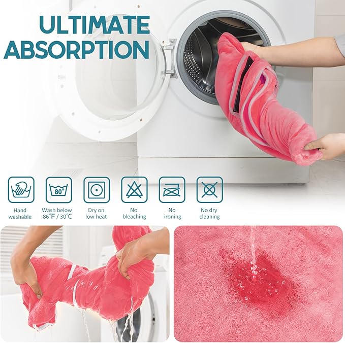 Avont Dog Bathrobe - Super Absorbent Pet Drying Towel Bath Robes After Bath Shower Swim Wet Walk for Puppies -Pink(L)
