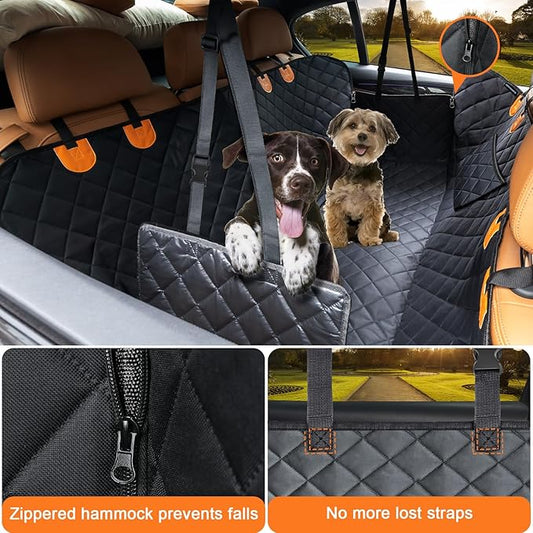 URPOWER Dog Car Seat Cover for Pets 100% Waterproof Seat Cover Hammock 600D Heavy Duty Scratch Proof Nonslip Durable Soft Back Seat Covers for Cars Trucks and SUVs