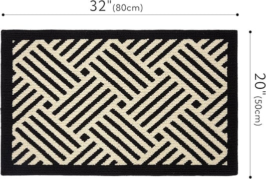 GRANNY SAYS Kitchen Mats for Floor, Kitchen Rugs Non Slip Washable, Runner Rugs for Kitchen Floor, 32" x 20", Stain Resistant Comfort Standing Mat Made of 100% Polypropylene, Black