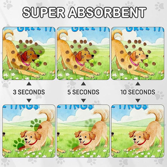 Dog Food Mat for Floors Absorbent, Pet Food Mat, Dogs Greetings Quick Dry Dog Bowl Mats for Food and Water, Non-Slip Cat Pet Feeding Mats for Floor Placemats 12"x20"