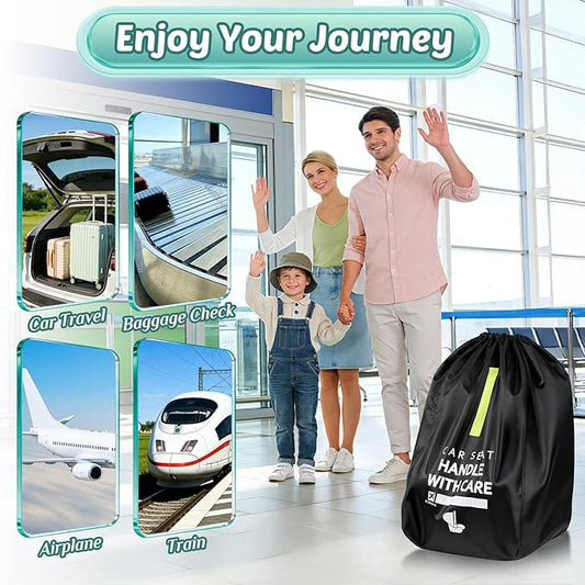 Guiseapue Car Seat Travel Bag for Airplane: Car Seat Bags for Air Travel Fit All Car Seats, Infant Carriers & Booster Seats, Carseat Cover Fit Doona Graco Evenflo, First Mothers Day Gifts for New Mom