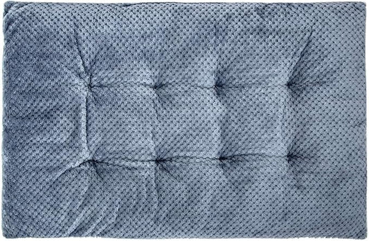 WONDER MIRACLE Fuzzy Deluxe Pet Beds, Super Plush Dog or Cat Beds Ideal for Dog Crates, Machine Wash & Dryer Friendly (23" x 35", L-Dark Blue)